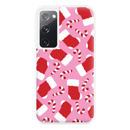 Pink Stocking Pattern Phone Case for Galaxy S20FE