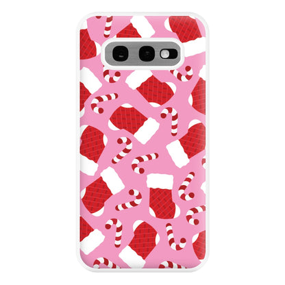 Pink Stocking Pattern Phone Case for Galaxy S10e