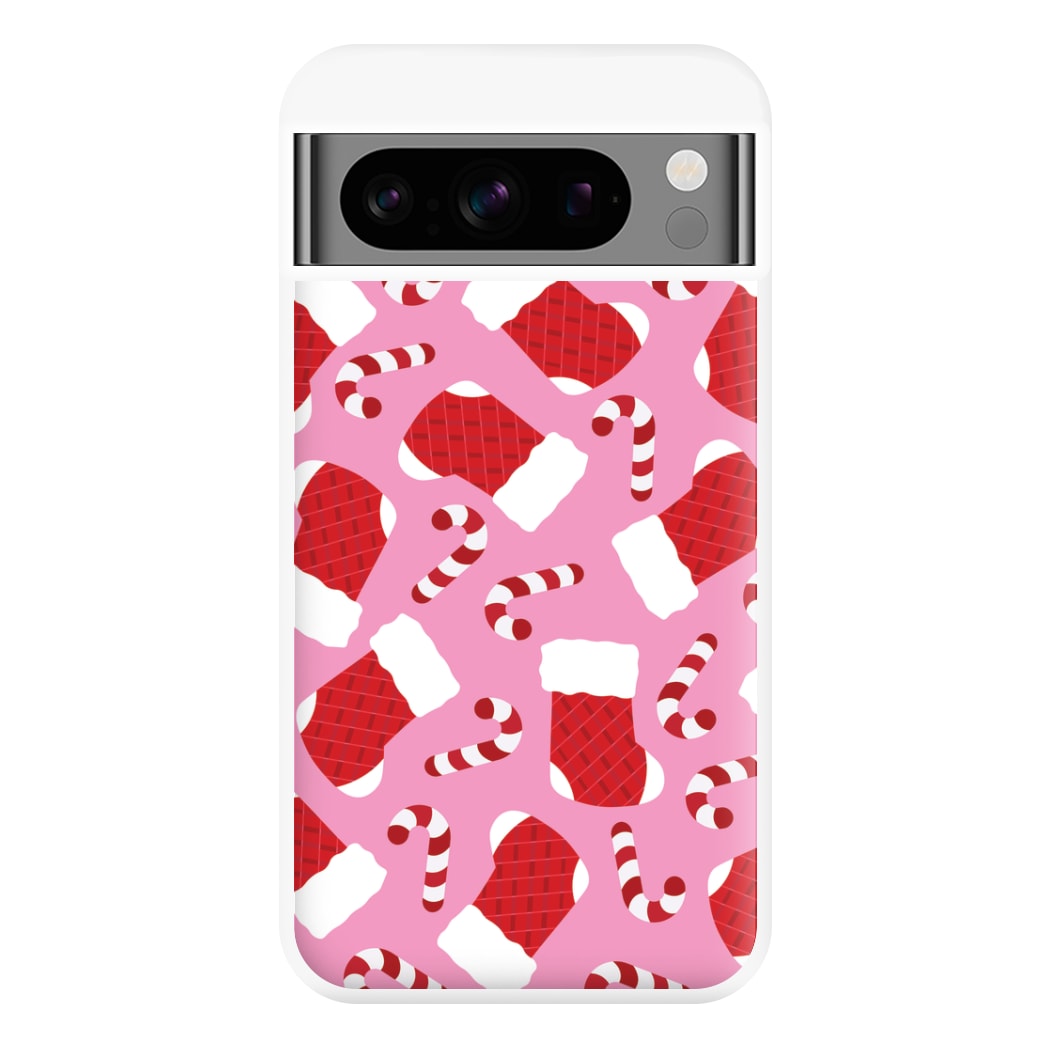 Pink Stocking Pattern Phone Case for Google Pixel 8 Pro