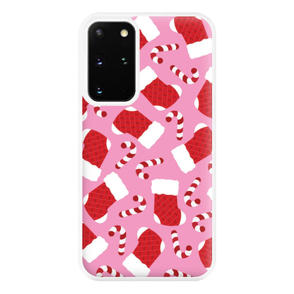 Pink Stocking Pattern Phone Case for Galaxy S20 Plus