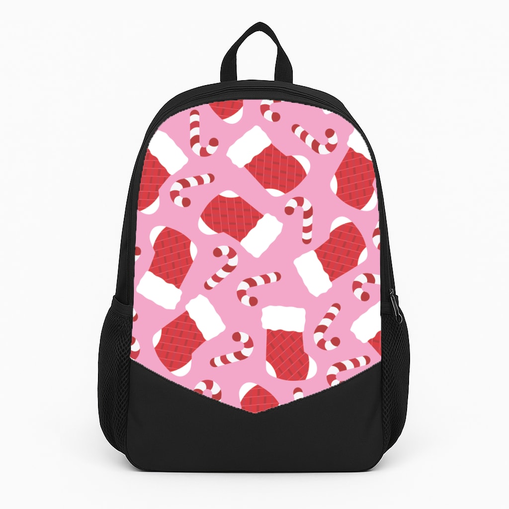 Pink Stocking Pattern Backpack