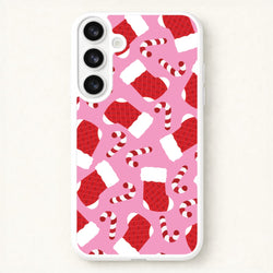 Pink Stocking Pattern Phone Case for Galaxy S26 Plus