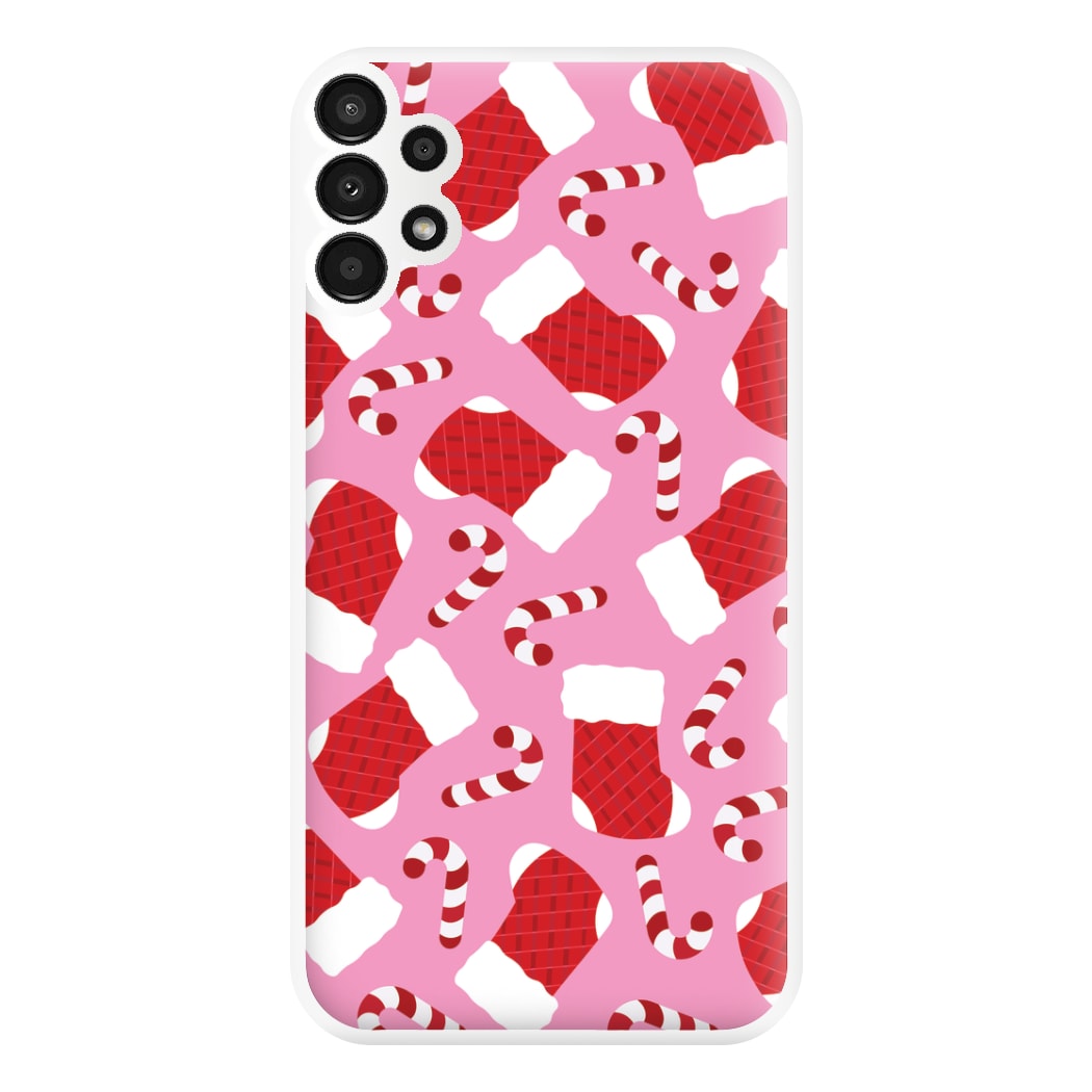 Pink Stocking Pattern Phone Case for Galaxy A13