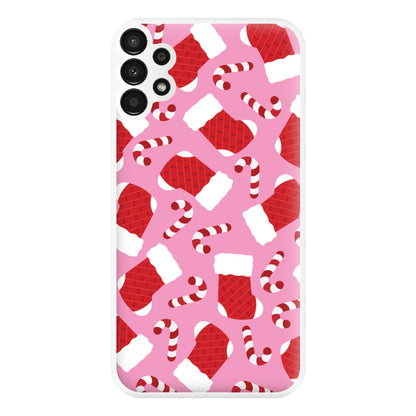 Pink Stocking Pattern Phone Case for Galaxy A13