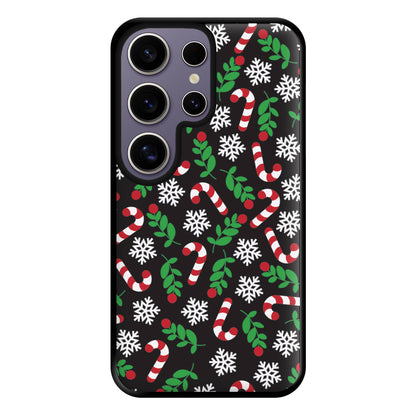 Snow Black Pattern Phone Case for Galaxy S25 Ultra