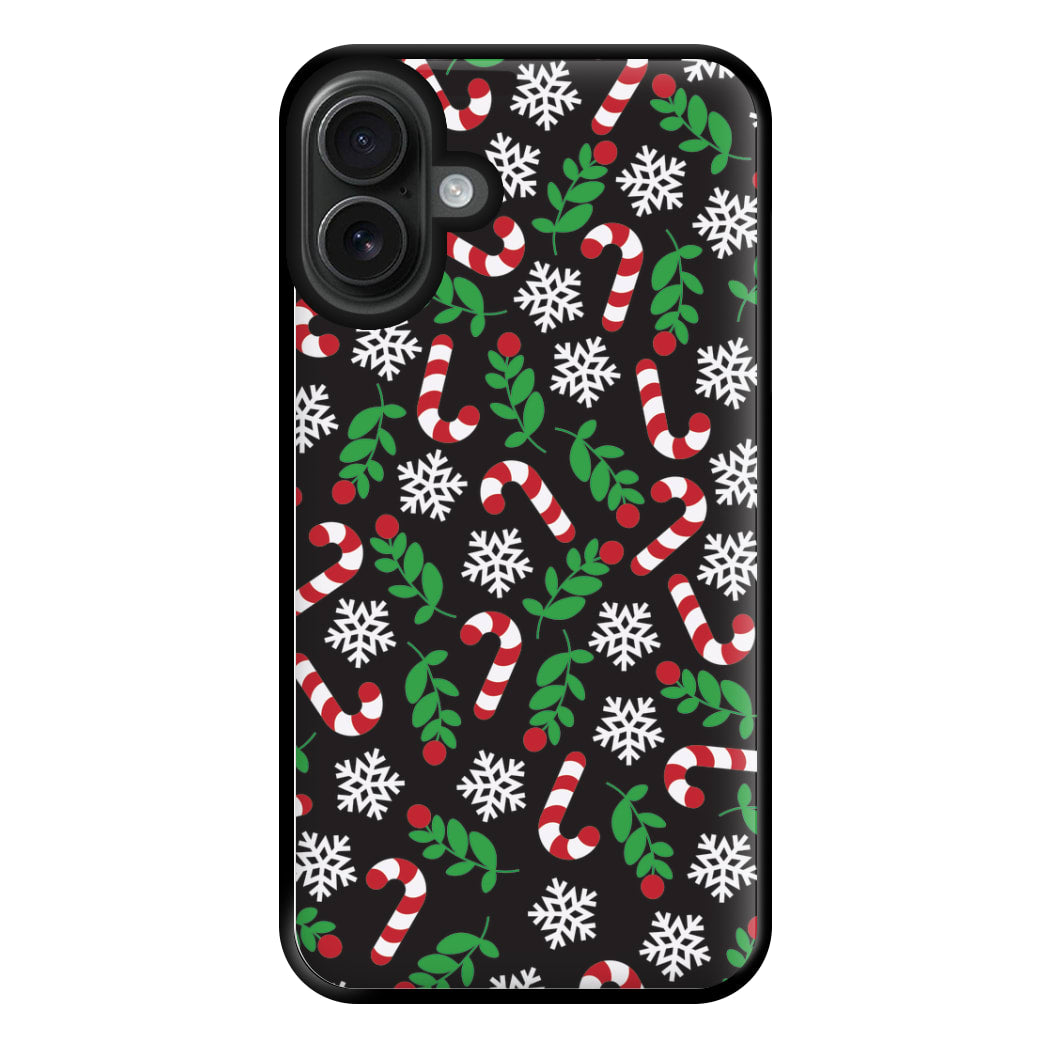 Snow Black Pattern Phone Case for iPhone 16 Plus