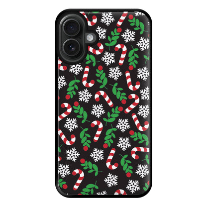 Snow Black Pattern Phone Case for iPhone 16 Plus