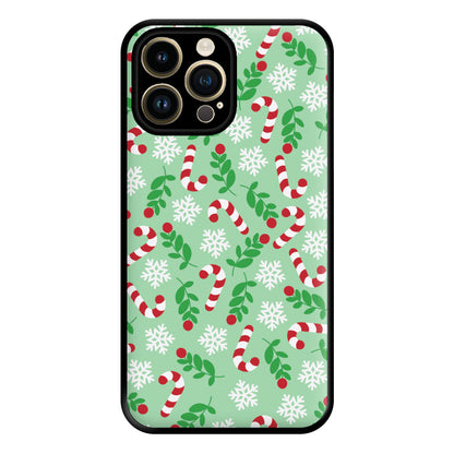 Snow Green Pattern Phone Case for iPhone 14 Pro Max