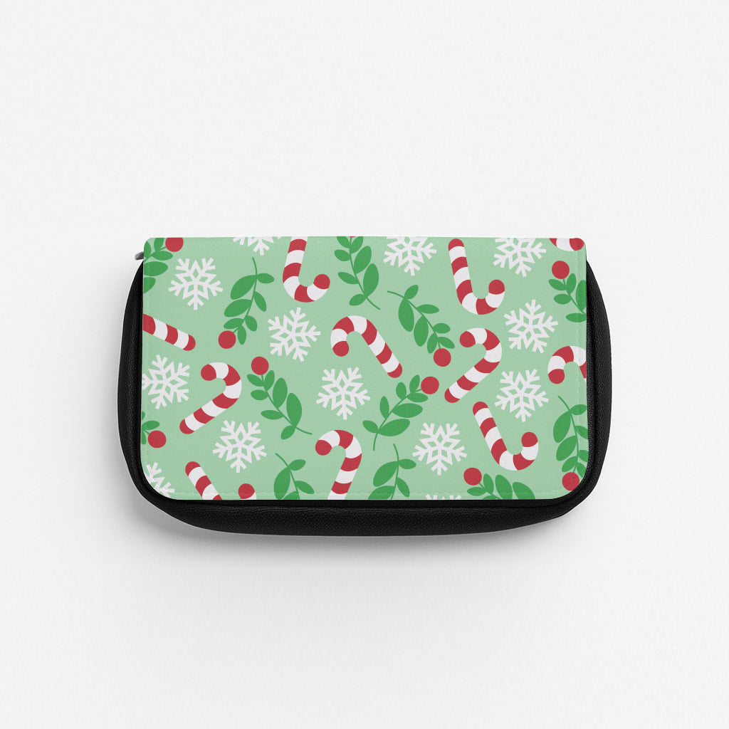 Snow Green Pattern Pencil Case