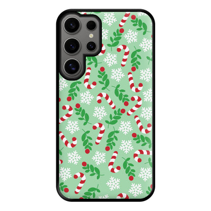 Snow Green Pattern Phone Case for Galaxy S24 Ultra