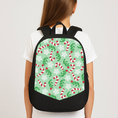 Snow Green Pattern Large School Bag