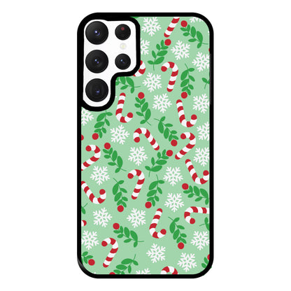 Snow Green Pattern Phone Case for Galaxy S22 Ultra