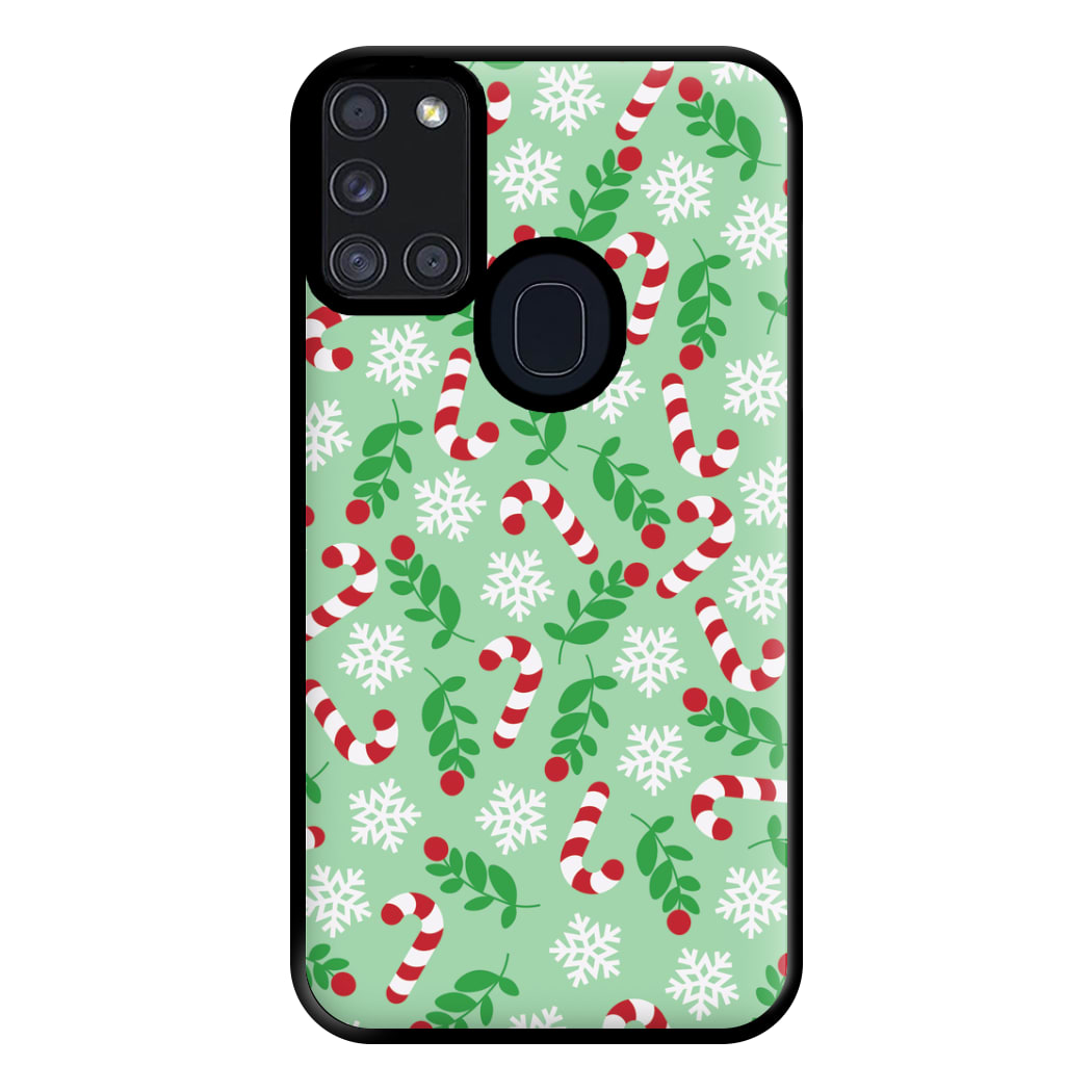 Snow Green Pattern Phone Case for Galaxy A21s