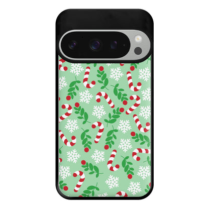 Snow Green Pattern Phone Case for Google Pixel 9 Pro XL