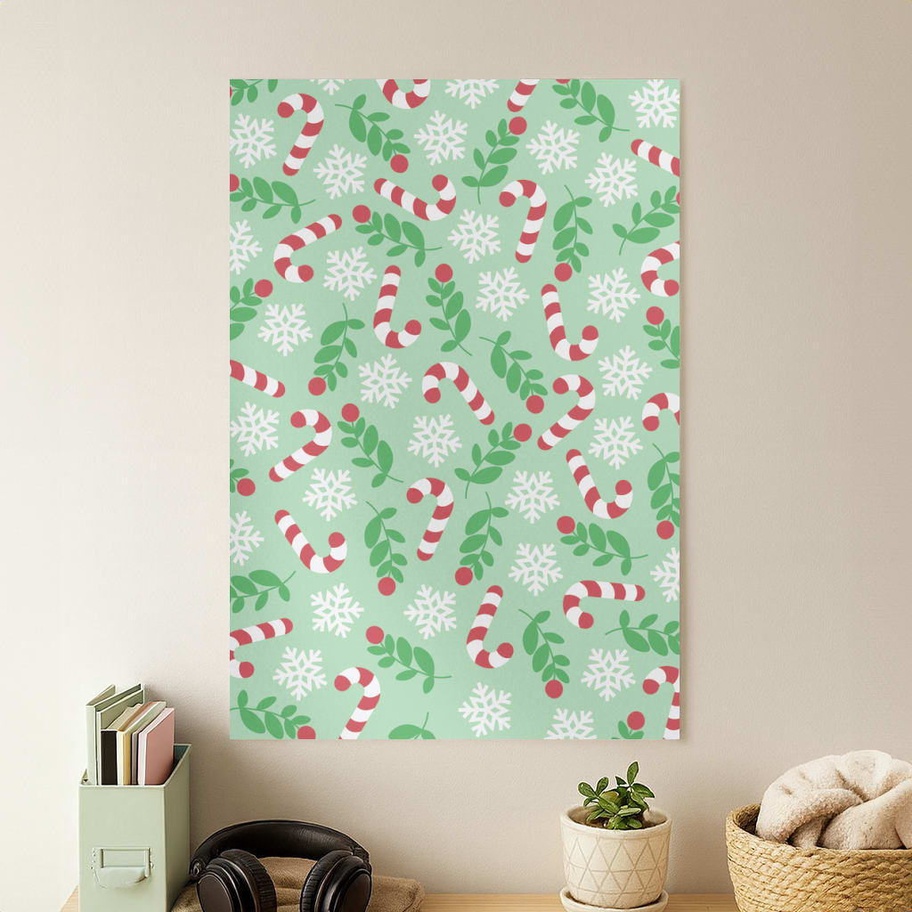 Snow Green Pattern Poster