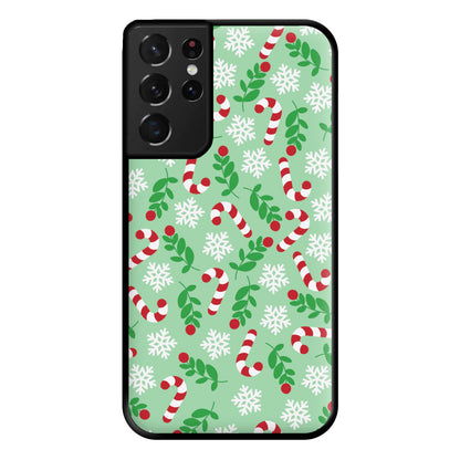 Snow Green Pattern Phone Case for Galaxy S21 Ultra