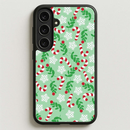 Snow Green Pattern Phone Case for Galaxy S25FE