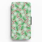 Snow Green Pattern Flip / Wallet Phone Case 1