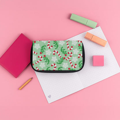 Snow Green Pattern Pencil Case