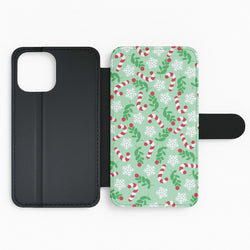 Snow Green Pattern Flip Phone Case