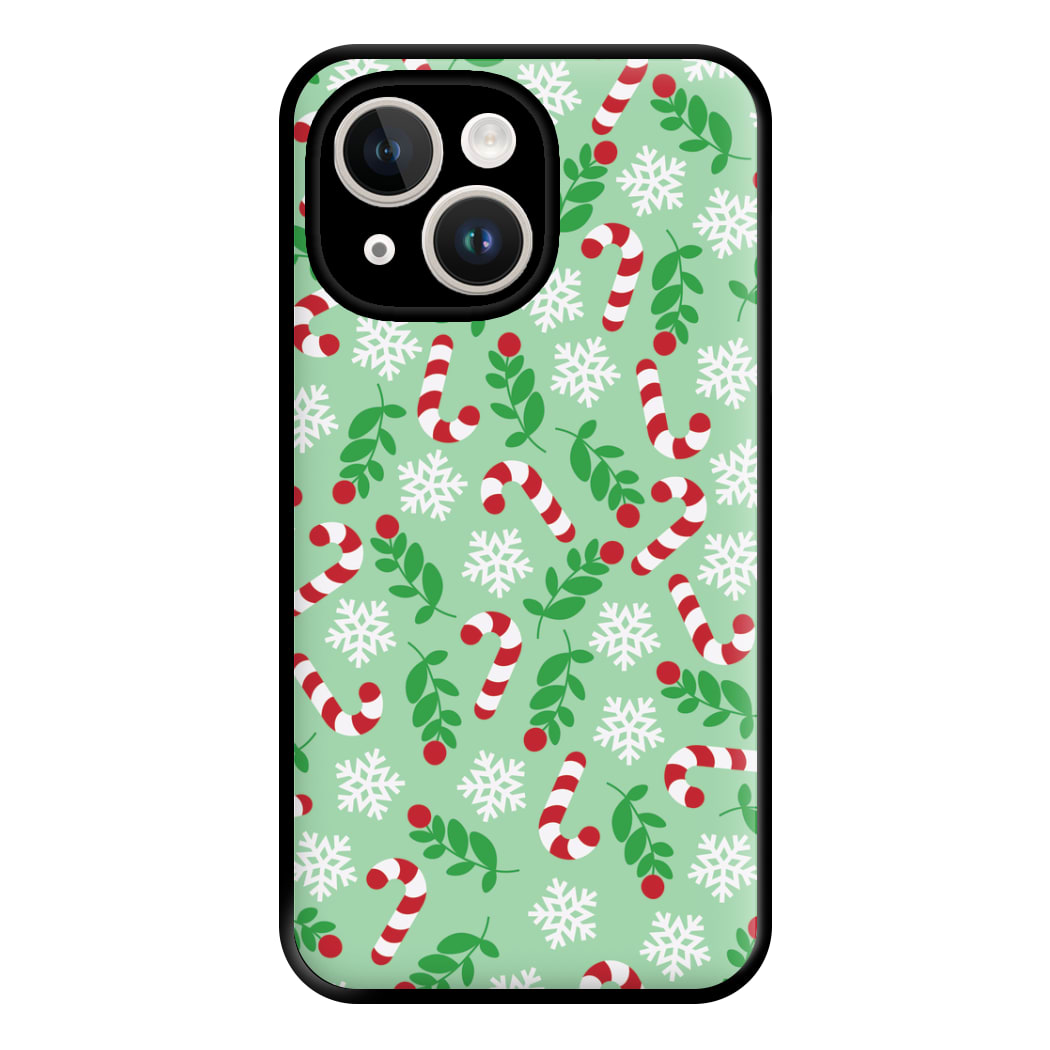 Snow Green Pattern Phone Case for iPhone 14 Plus