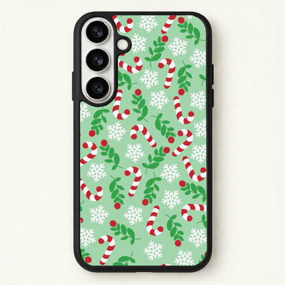 Snow Green Pattern Phone Case for Galaxy S26