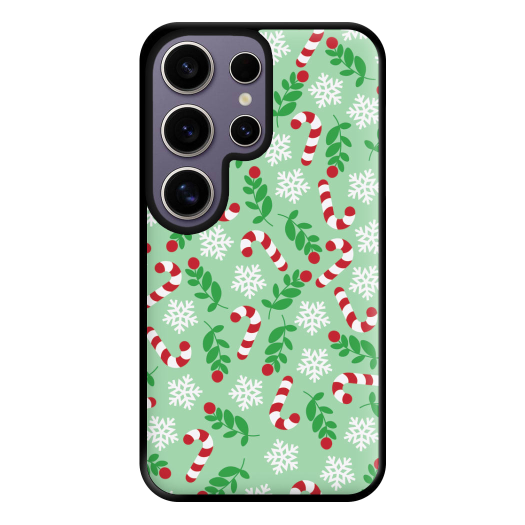 Snow Green Pattern Phone Case for Galaxy S25 Ultra