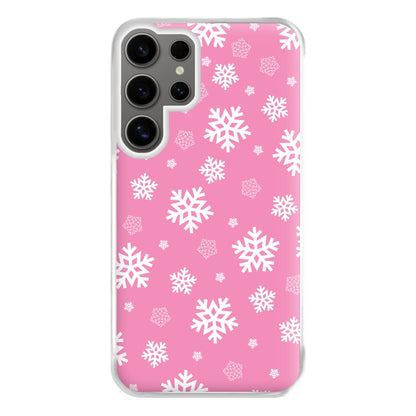 Snow Pink Pattern Phone Case for Galaxy S24 Ultra