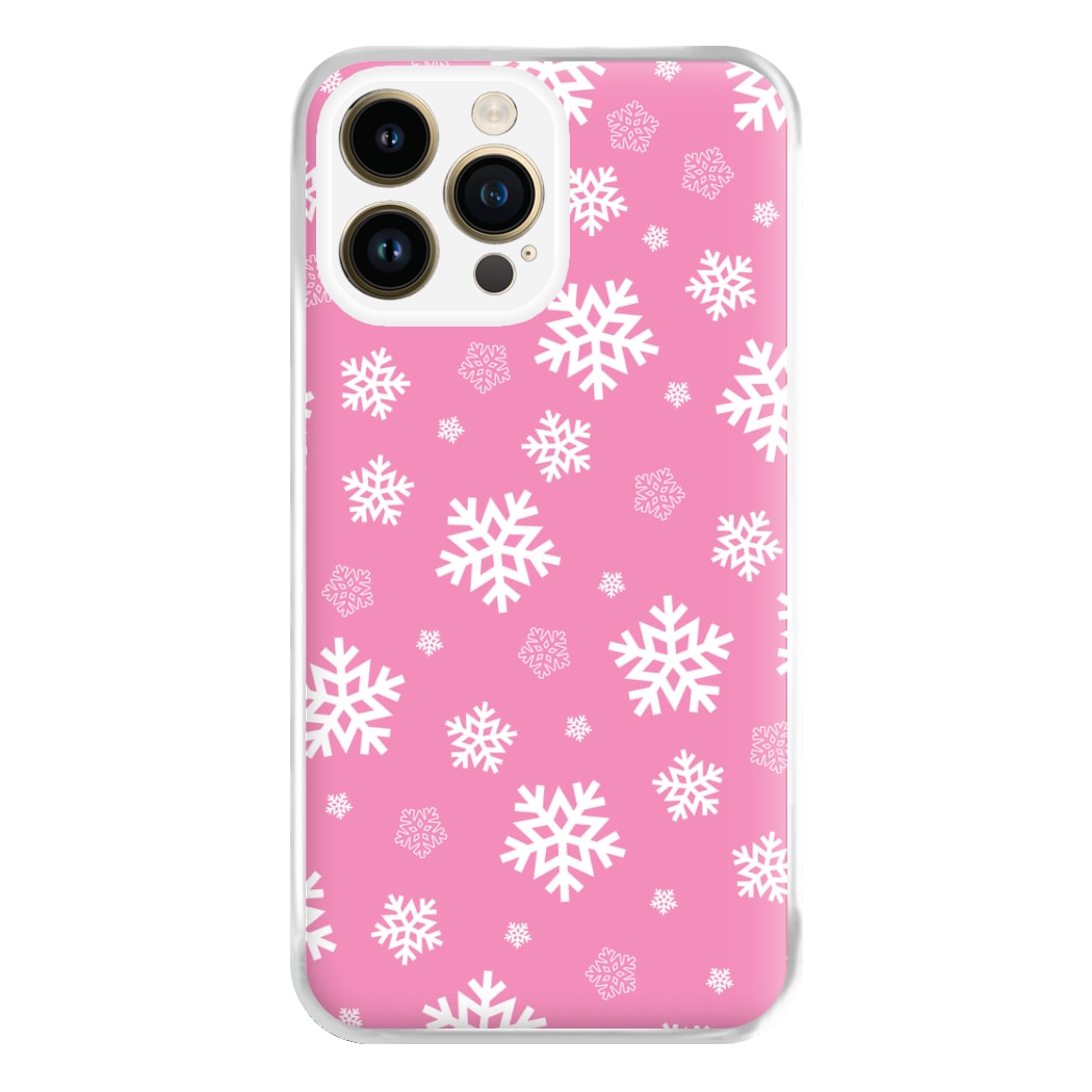 Snow Pink Pattern Phone Case for iPhone 14 Pro Max