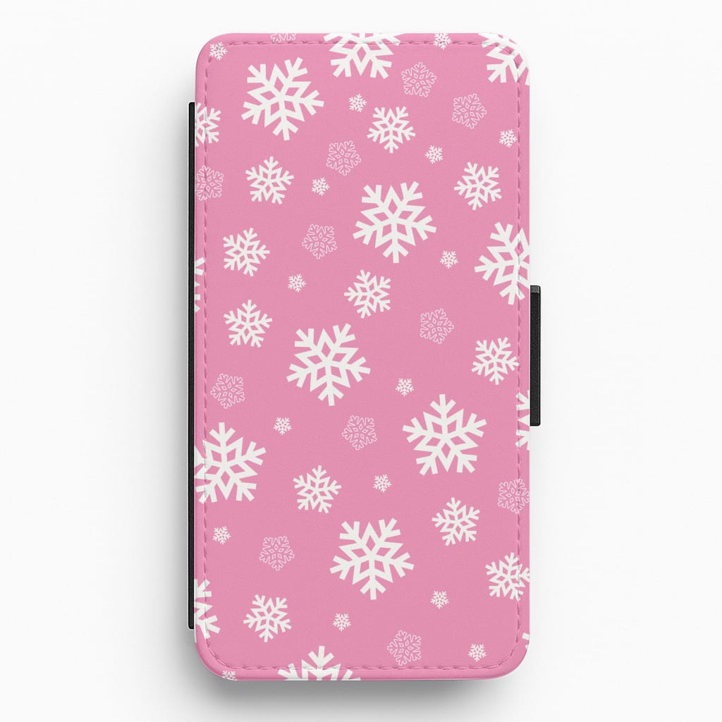 Snow Pink Pattern Flip / Wallet Phone Case