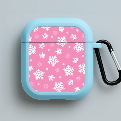 Snow Pink Pattern Blue AirPods Case
