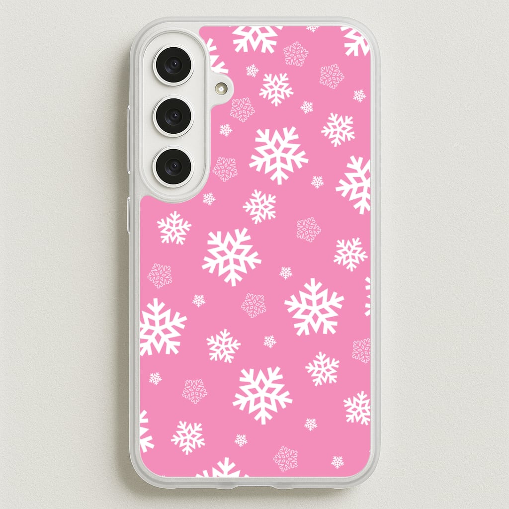 Snow Pink Pattern Phone Case for Galaxy S25FE