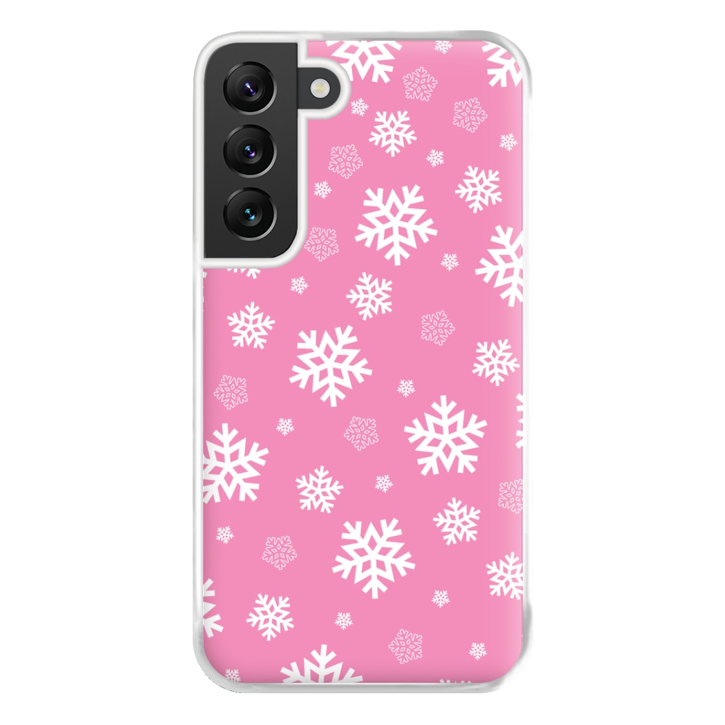 Snow Pink Pattern Phone Case for Galaxy S22 Plus