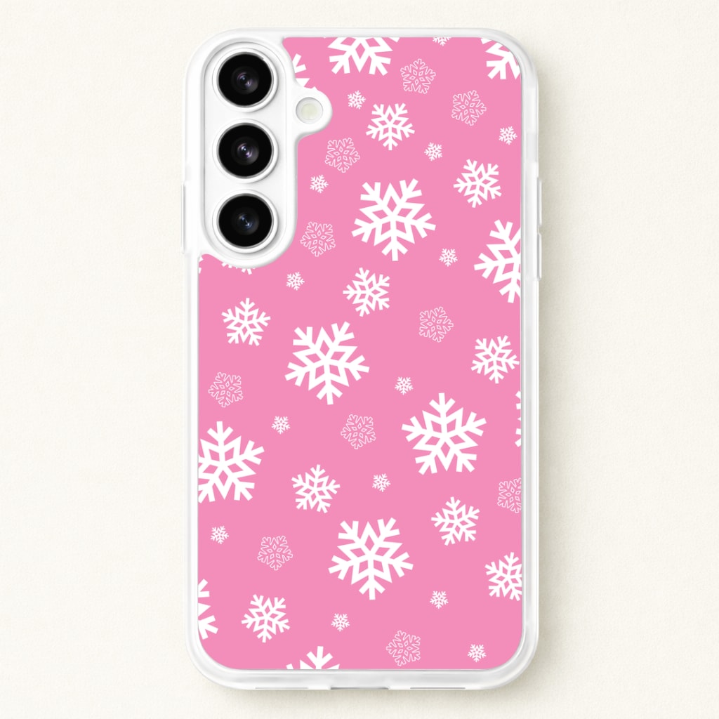 Snow Pink Pattern Phone Case for Galaxy S26