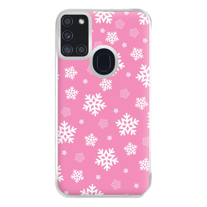 Snow Pink Pattern Phone Case for Galaxy A21s