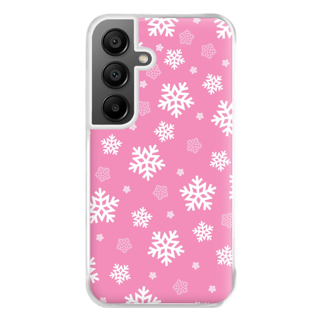 Snow Pink Pattern Phone Case for Galaxy A55