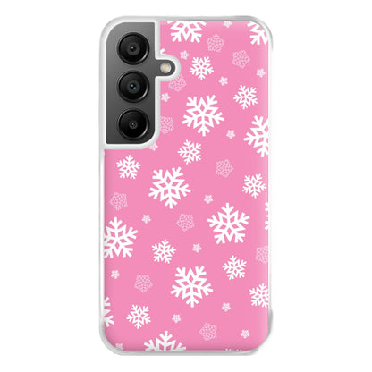 Snow Pink Pattern Phone Case for Galaxy A55