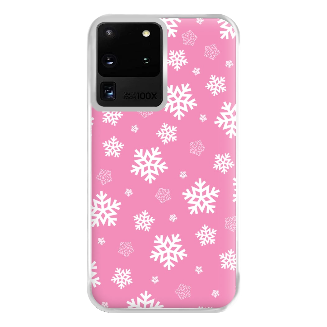 Snow Pink Pattern Phone Case for Galaxy S20 Ultra