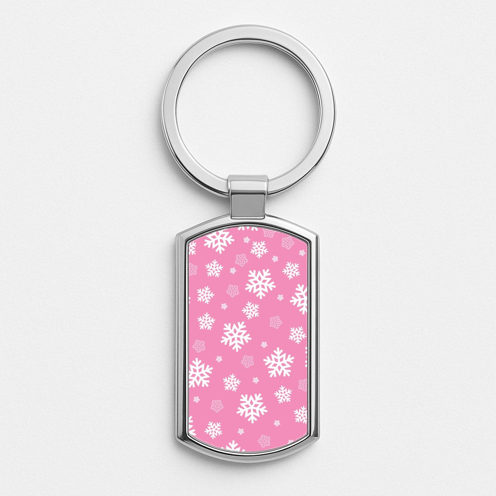 Snow Pink Pattern Luxury Keyring