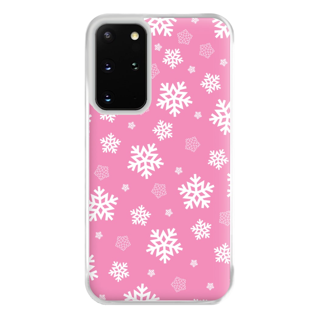 Snow Pink Pattern Phone Case for Galaxy S20 Plus