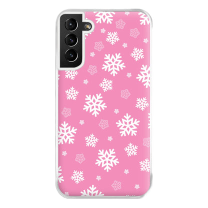 Snow Pink Pattern Phone Case for Galaxy S21 Plus