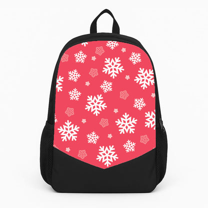 Red Snow Pattern Large Backpack