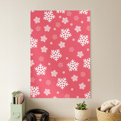 Red Snow Pattern Poster