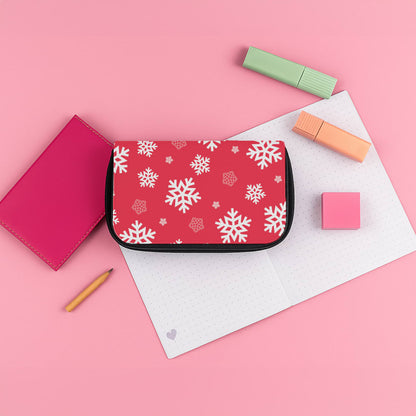 Red Snow Pattern Pencil Case