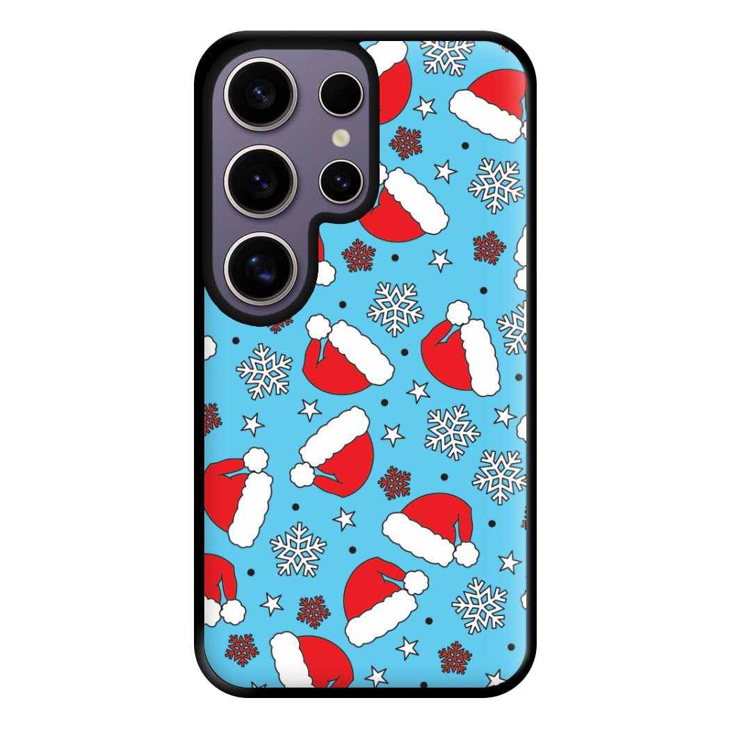 Blue Snow Pattern Phone Case for Galaxy S25 Ultra