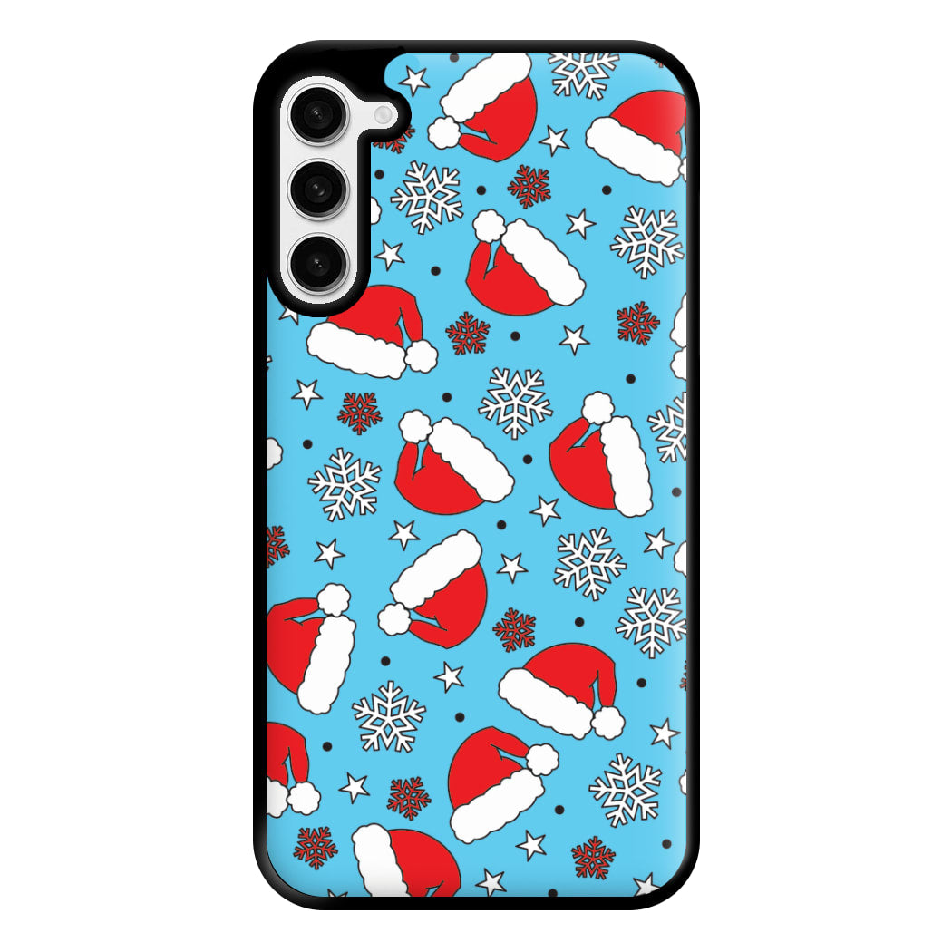 Blue Snow Pattern Phone Case for Galaxy S23 Plus