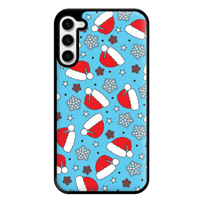 Blue Snow Pattern Phone Case for Galaxy S23 Plus