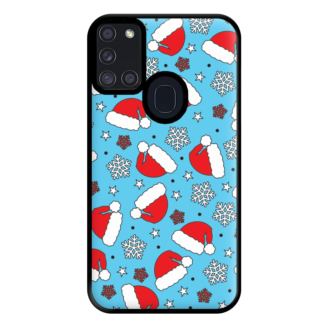 Blue Snow Pattern Phone Case for Galaxy A21s