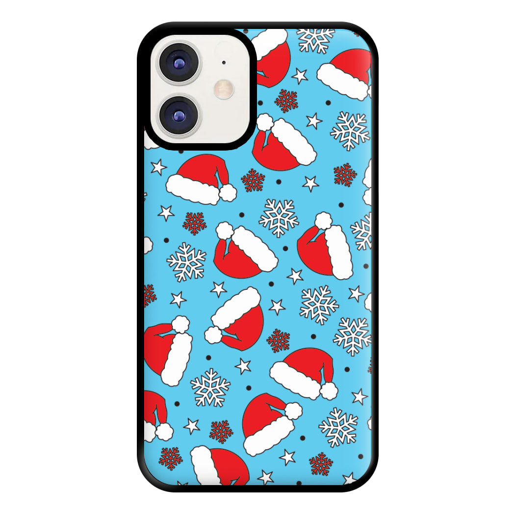 Blue Snow Pattern Phone Case for iPhone 12 / 12 Pro