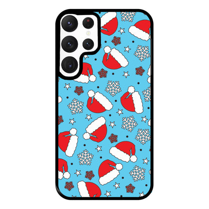 Blue Snow Pattern Phone Case for Galaxy S22 Ultra